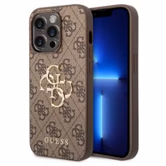 Guess 4G Metal Logo Backcover Apple iPhone 15 Pro Max - Bruin