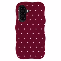 Selencia Vivid Wavy Backcover met MagSafe Samsung Galaxy A37 (5G) - Happy Dots Burgundy