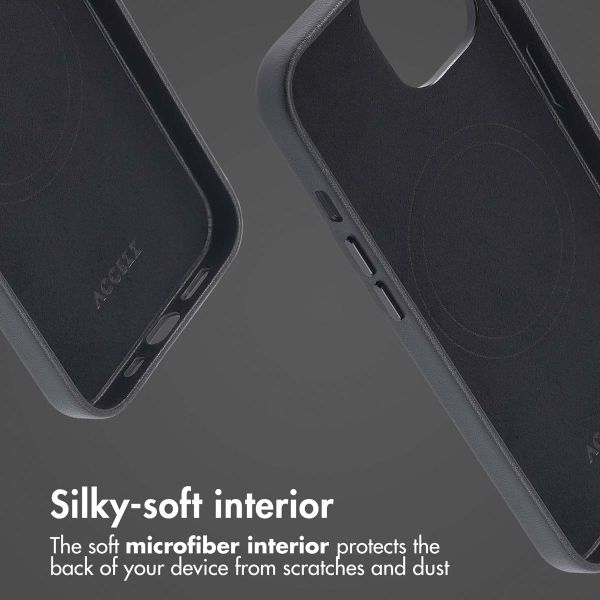 Accezz Leather Back Cover with MagSafe Apple iPhone 14 - Onyx Black