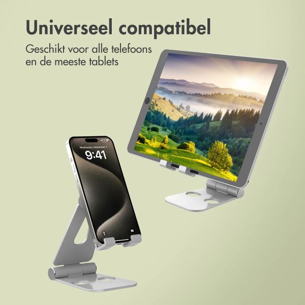 imoshion Aluminium telefoonhouder bureau - Verstelbaar - Universeel - Zilver