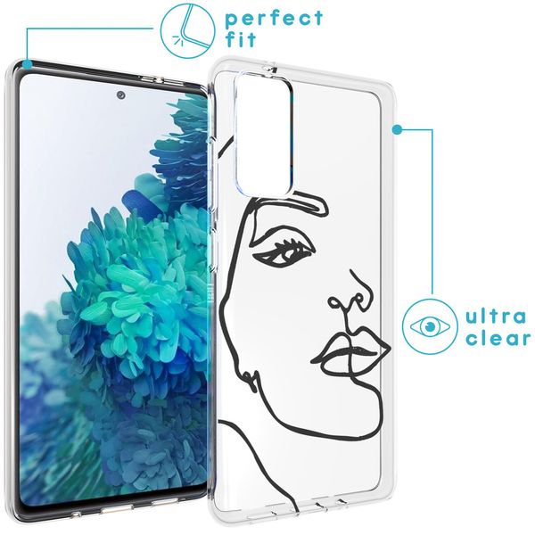 imoshion Design hoesje Samsung Galaxy S20 FE - Line Art Woman Black