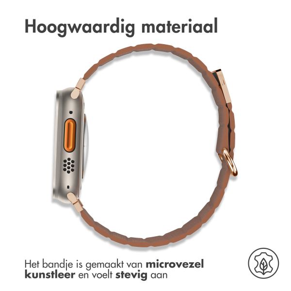 imoshion Magnetisch lederen bandje Apple Watch Series 1 - 11 / SE / Ultra (44/45/46/49 mm) - Bruin