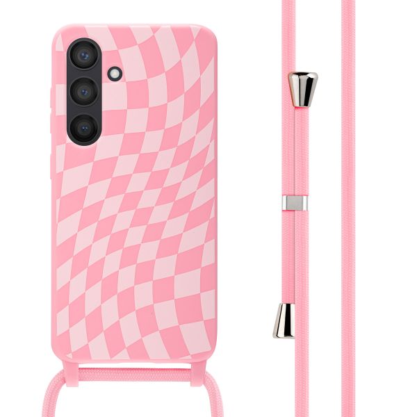 imoshion Siliconen design hoesje met koord Samsung Galaxy S24 - Retro Pink