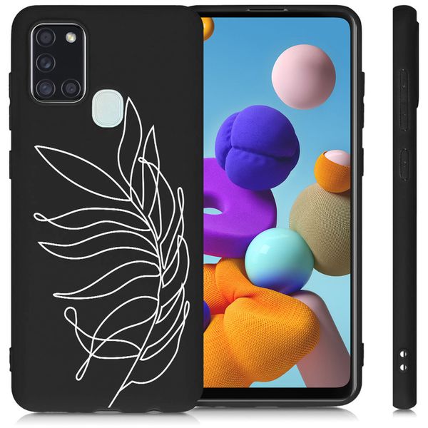 imoshion Design hoesje Samsung Galaxy A21s - Blad - Zwart