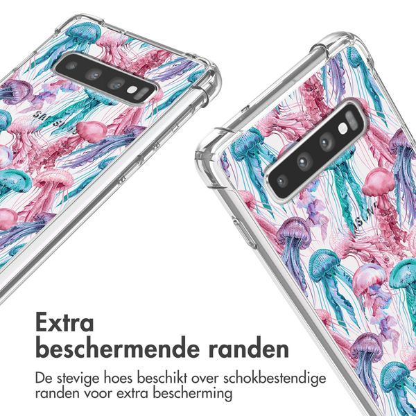 imoshion Design hoesje met koord Samsung Galaxy S10 - Jellyfish Watercolor