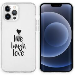 imoshion Design hoesje iPhone 13 Pro - Live Laugh Love - Zwart