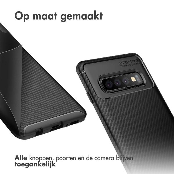 imoshion Carbon Softcase Backcover Samsung Galaxy S10 - Zwart