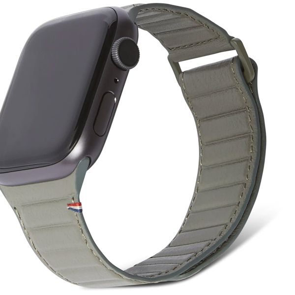 Decoded Magnet Strap echt lederen bandje Apple Watch Series 1-9 / SE - 38/40/41 mm / Series 10 - 42 mm - Olive