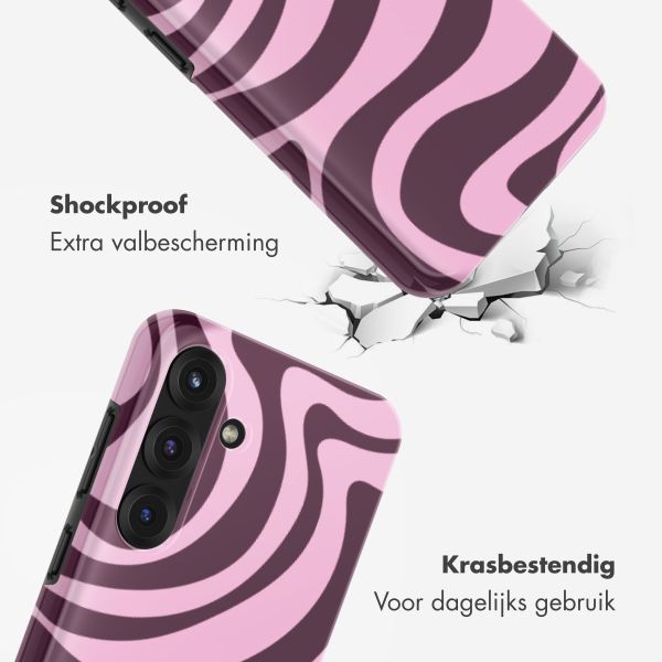 Selencia Vivid Backcover met MagSafe Samsung Galaxy S25 - Wavy Swirl Pink Plum
