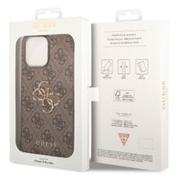 Guess 4G Metal Logo Backcover iPhone 15 Pro Max - Bruin