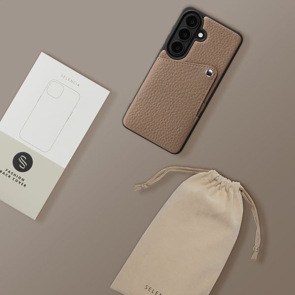 Selencia Riva Backcover met Pashouder Samsung Galaxy S26 Plus - Mocha Brown