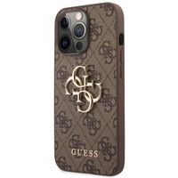 Guess 4G Metal Logo Backcover iPhone 13 Pro - Bruin