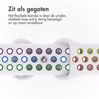imoshion Sport⁺ bandje Apple Watch Series 1 t/m 9 / SE (38/40/41 mm) | Series 10 / 11 (42 mm) - Maat S/M - White Rainbow