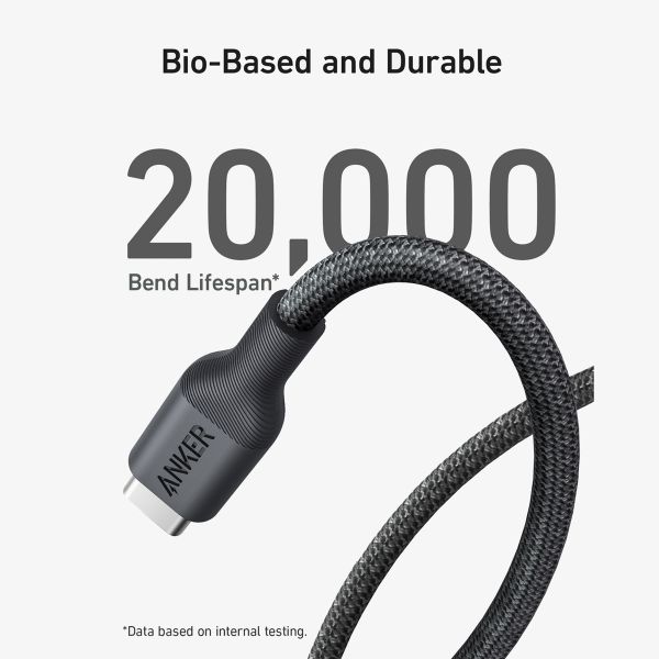 Anker 544 USB-C naar USB-C kabel - Bio-Based - 140 Watt - 0,9 meter - Zwart