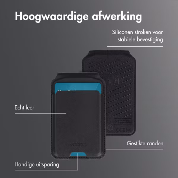 Accezz Magnetische Leren Wallet met standaard - Geschikt voor Apple Find My - Onyx Black