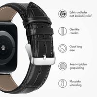 imoshion Lederen krokodil bandje Apple Watch Series 1 t/m 9 / SE (38/40/41 mm) | Series 10 (42 mm) - Zwart