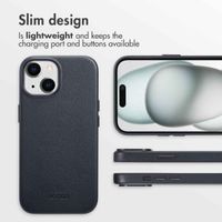 Accezz Leather Back Cover with MagSafe Apple iPhone 15 - Onyx Black