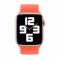Apple Gevlochten solobandje Apple Watch | 44/45/46/49 mm - Maat 10 - Electric Orange