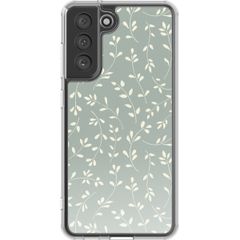 imoshion Design hoesje Samsung Galaxy S21 FE - Smoke Green Flowers