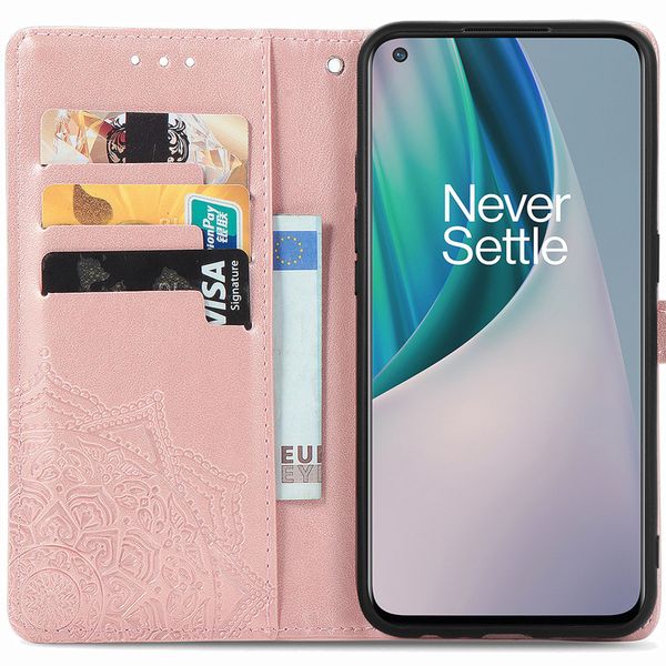 imoshion Mandala Bookcase OnePlus Nord N10 5G - Rosé Goud