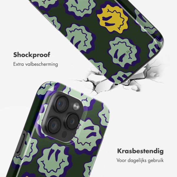 Selencia Vivid Backcover met MagSafe Apple iPhone 15 Pro - Wavy Smiley Green