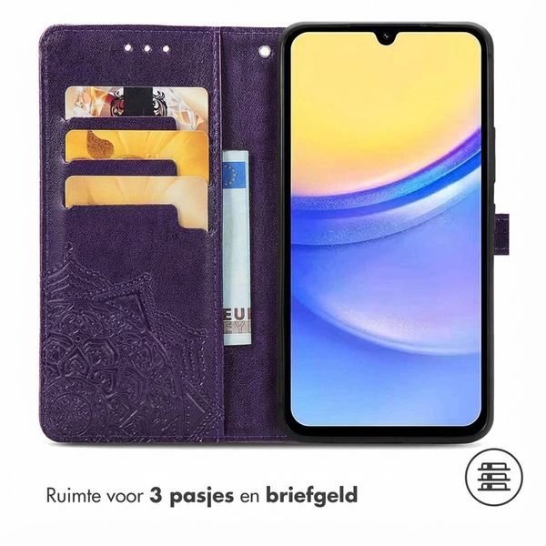 imoshion Mandala Bookcase Samsung Galaxy A15 (5G/4G) - Paars