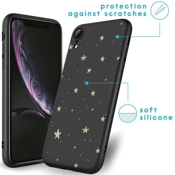 imoshion Design hoesje Apple iPhone Xr - Sterren / Zwart