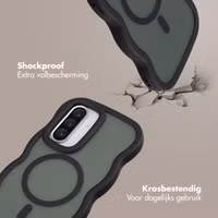 Selencia Wavy Backcover met MagSafe Samsung Galaxy A36 / A56 - Zwart