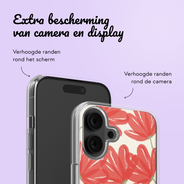 Hoesje met eigen foto en/of tekst Apple iPhone 16 - Bloemen