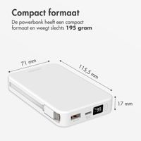 Accezz Powerbank 10.000 mAh met geïntegreerde kabels - Quick Charge en Power Delivery - Wit