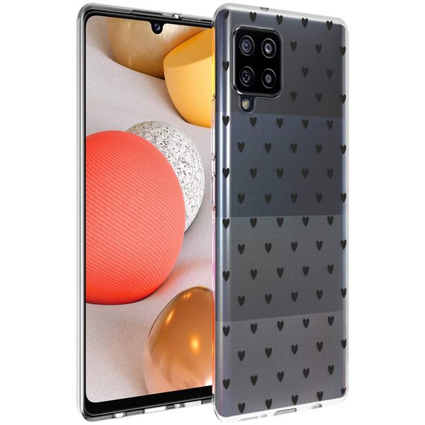 imoshion Design hoesje Samsung Galaxy A42 - Hartjes - Zwart