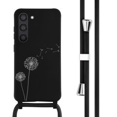 imoshion Siliconen design hoesje met koord Samsung Galaxy S23 - Dandelion Black