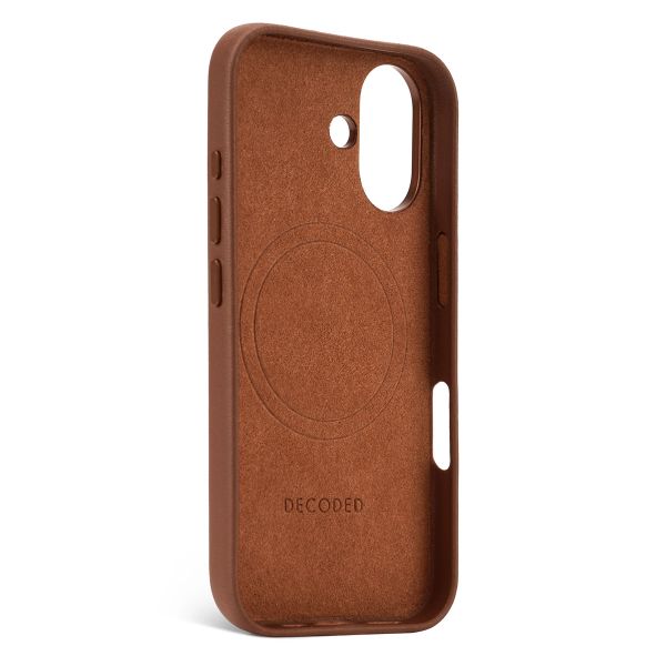 Decoded Leather Backcover MagSafe Apple iPhone 16 - Tan