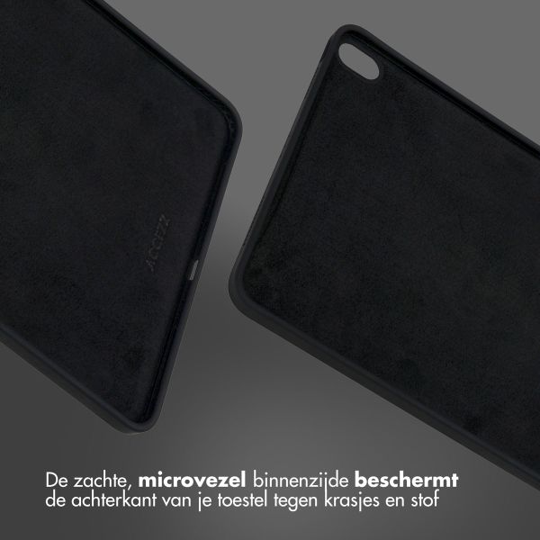 Accezz Liquid Silicone Backcover met penhouder iPad Air 11 inch (2025) M3 / (2024) M2 / Air 5 (2022) / Air 4 (2020) - Zwart