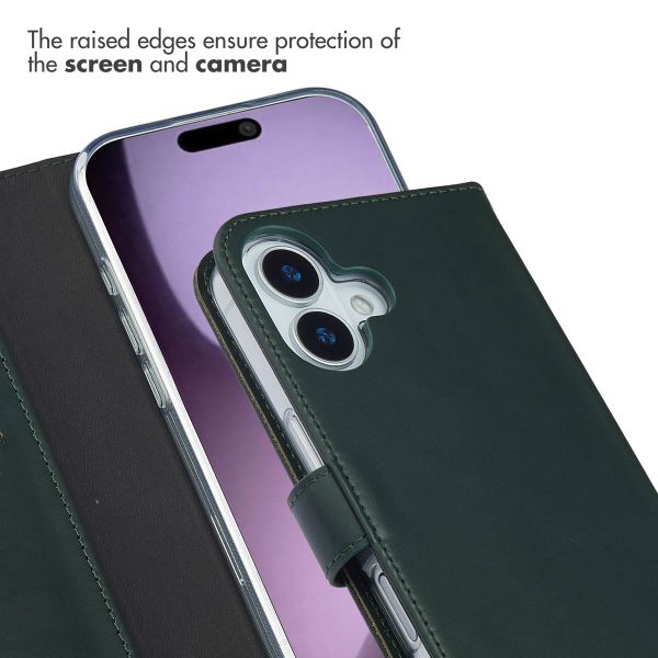 Selencia Genuine Leather Book Case Apple iPhone 17 - Green
