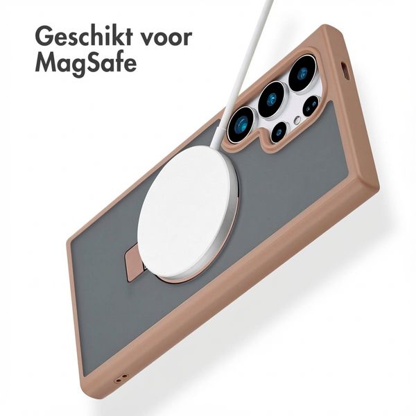 Accezz Ring Stand Backcover met MagSafe Samsung Galaxy S24 Ultra - Bruin