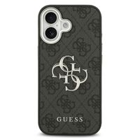 Guess 4G Metal Logo Backcover Apple iPhone 17 - Silver Edge - Black