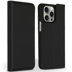 Accezz Premium Leather Slim Bookcase iPhone 15 Pro Max - Zwart