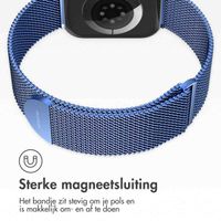 imoshion Milanees magnetisch bandje Apple Watch Series 1 - 9 / SE (38/40/41 mm) | Series 10 / 11 (42 mm) - Maat M - Blauw