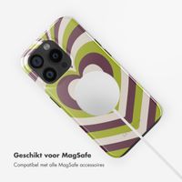 Selencia Vivid Tough Backcover met MagSafe iPhone 15 Pro - Double Hearts Plum Fern