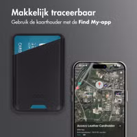 Accezz Magnetische Leren Kaarthouder - Geschikt voor Apple Find My - Onyx Black