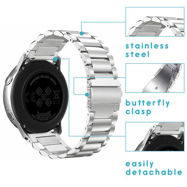 imoshion Stalen bandje Samsung Galaxy Watch 4 / 5 / 6 / 7 / FE (20 mm) - Zilver