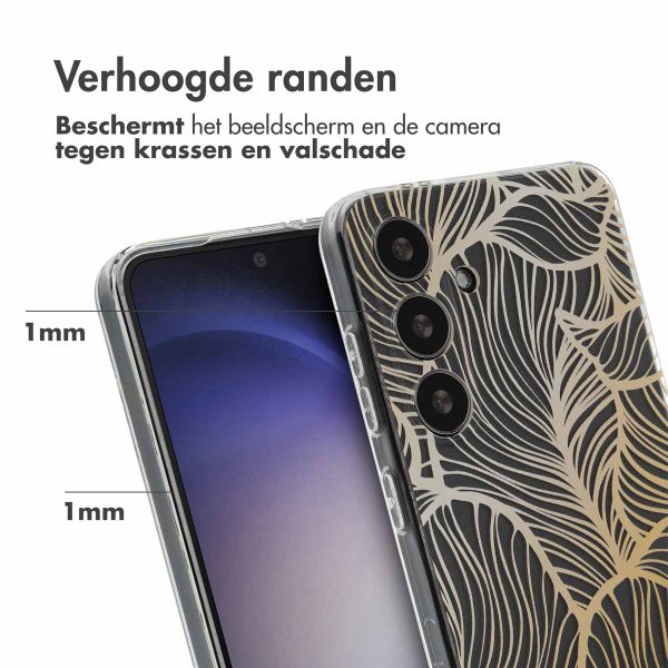 imoshion Design hoesje Samsung Galaxy S24 - Golden Leaves Transparant