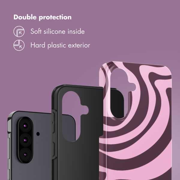 Selencia Vivid Back Cover Samsung Galaxy A37 (5G) - Wavy Swirl Pink Plum