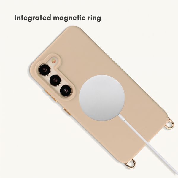 Selencia Rivièra MagSafe Case with detachable hooks Samsung Galaxy S23 - Milky Latte