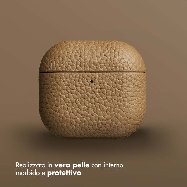 Accezz Echt Leren Case  Apple Airpods 4 - Taupe
