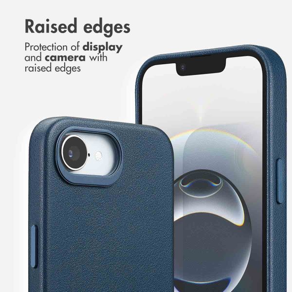 Accezz Leather Back Cover with MagSafe Apple iPhone 17e / 16e - Nightfall Blue