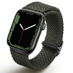 Uniq Aspen Braided bandje Apple Watch Series 1 t/m 10 / SE / Ultra (2) (44/45/46/49 mm) - Cypress Green