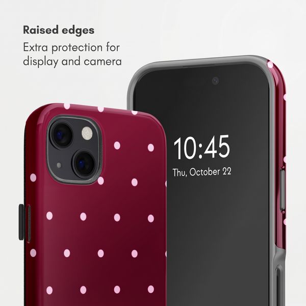 Selencia Vivid Back Cover Apple iPhone 13 Pro - Happy Dots Burgundy