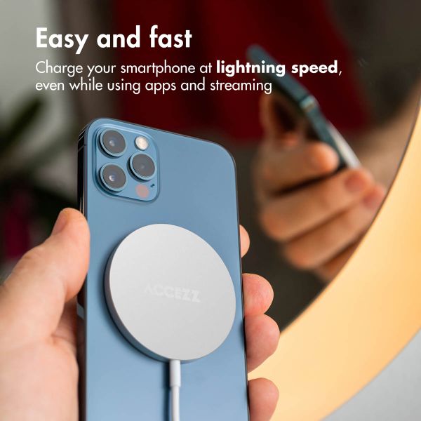 Accezz Wireless Charger USB-C - MagSafe and Qi2 Wireless Charger - 1 Metre - White